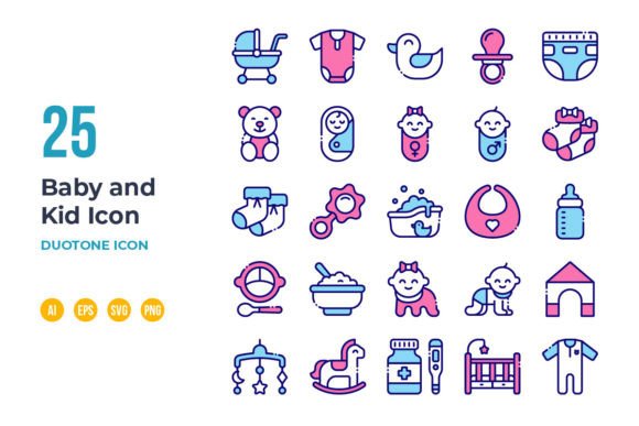 Baby and Kid Icon Set for Crafters