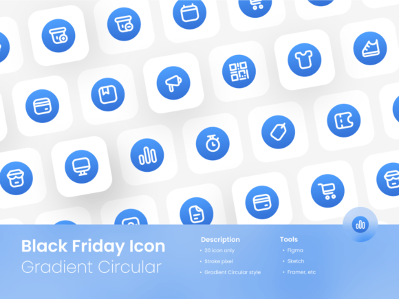Black Friday Icon Set for Graphics and Digital Products
