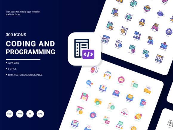 Coding and Programming Icon Pack: A Graphic Design Asset for Modern Branding