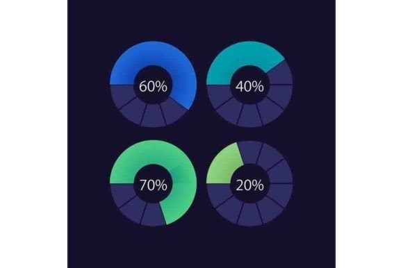 Donut Infographic Chart Set for Modern Graphics