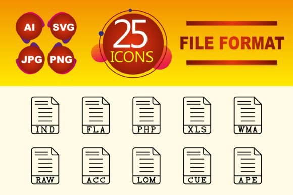 File Format Graphics for Icons and Digital Selling