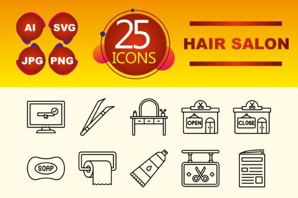 Hair Salon Graphics for Modern Web Design