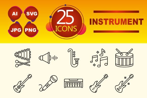 Instrument Icons for Embroidery