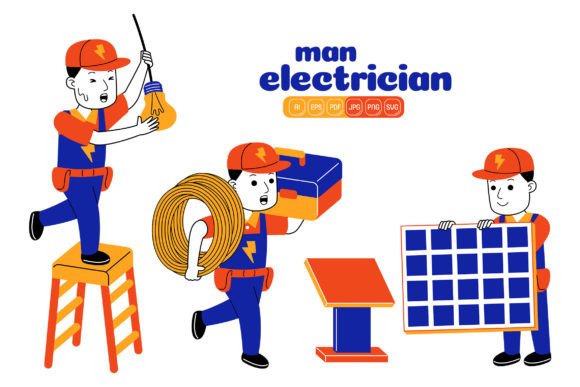 Man Electrician Vector Pack 04