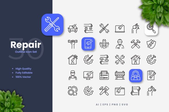 Repair Icons Graphics for Handmade Creators