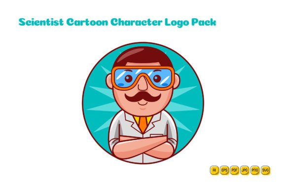 Scientist Cartoon Character Logo 03: A Versatile Graphic for Branding