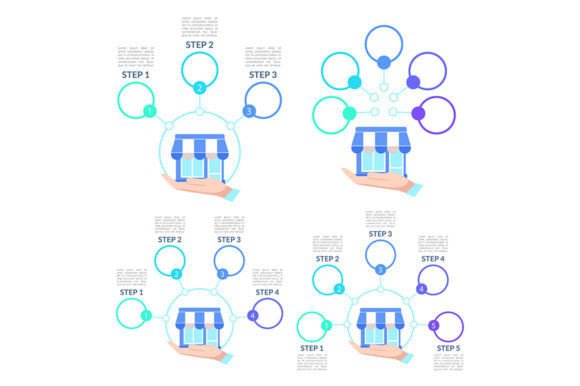 Small Shop Infographic Chart Set Graphics for Brand Marketers