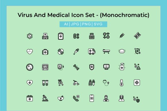 Virus and Medical Icon - Monochromatic