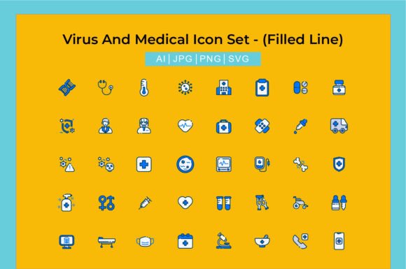 Virus and Medical Icon Set Graphics