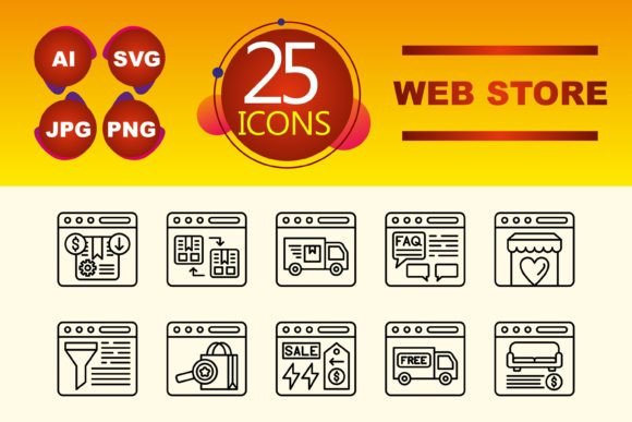 Web Store Icons for Modern Graphic Design